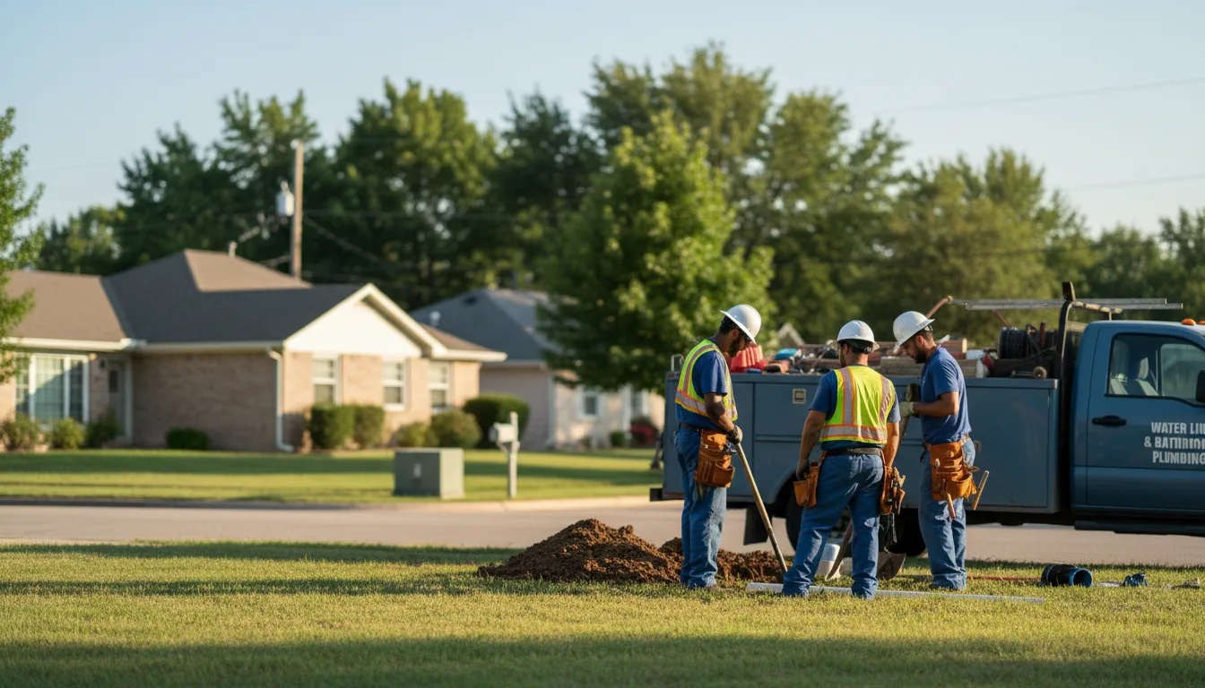 Residential water line and bathroom plumbing service in Oberlin, OH